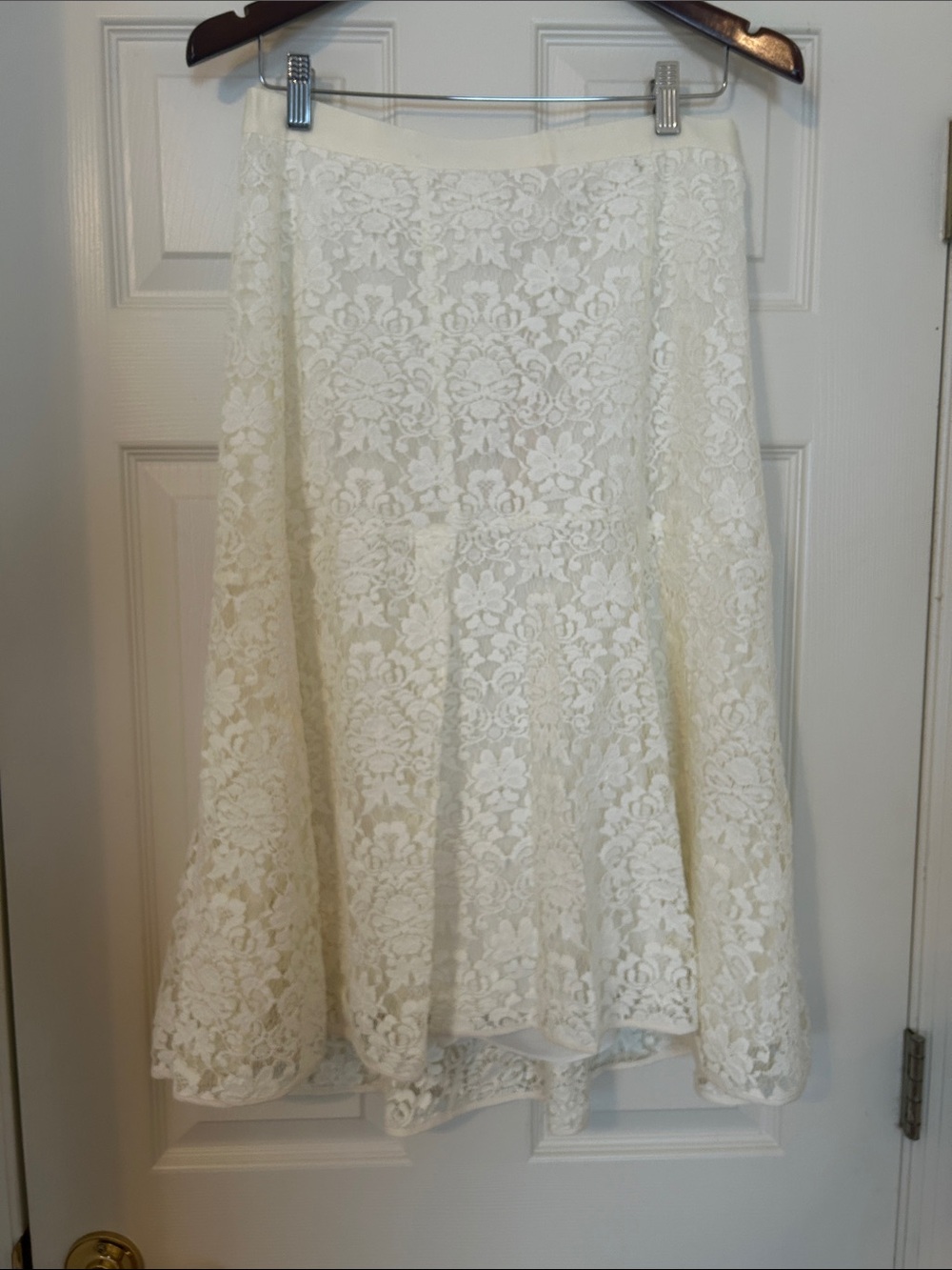 Rebecca Taylor Cream Lace A-Line Skirt - Picture 2 of 4